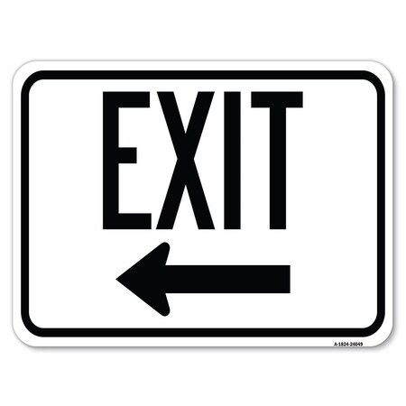 Signmission Exit With Left Arrow 2 Heavy-Gauge Aluminum Rust Proof Parking Sign, 18" H, 24" L, A-1824-24049 A-1824-24049